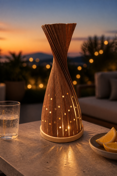 Leuchte aus Holz